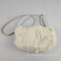 factory wholesale woman's rabbit fur hand warmer shoulder muff bag